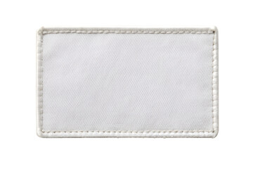 Poster - Blank rectangular fabric patch mockup with stitched border on white background, perfect for branding design. Png file on transparent background.