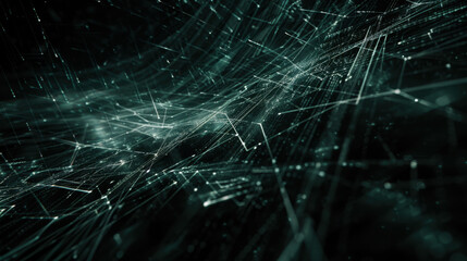 Poster - abstract digital background with glowing lines and particles, creating sense of depth and movement. 