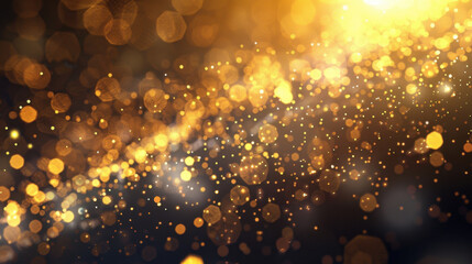 Poster - golden bokeh lights create magical and festive atmosphere, perfect for celebrations and special occa