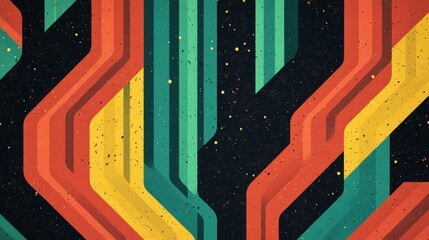 Poster - Abstract colorful layered lines background