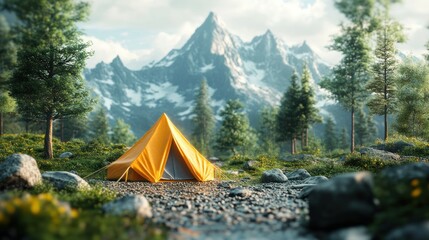 mountain campsite tent nature sunrise adventure travel