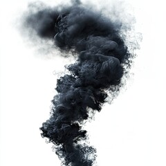 abstract dark smoke cloud against white background