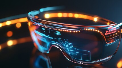 Poster - Experience truly enhanced digital interactions with this stateoftheart AR headset that features a sleek and minimalist design along with vibrant LED circuitry that lights up your experience