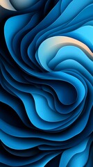 Wall Mural - Abstract swirling layers in shades of blue, creating a mesmerizing visual experience.