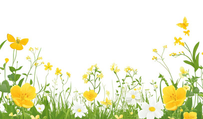 png spring border background flowers daisies.