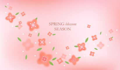 Poster - Spring Background with Sakura Flower Blossom and Pink Gradient. Vector Abstract Spring Pattern