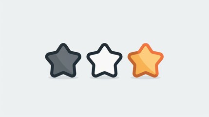 Poster - Flat design star icons in black and yellow. Simple vector illustration perfect for graphic design projects.