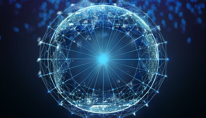 Poster - Connections system global world view 3D rendering. Generated image