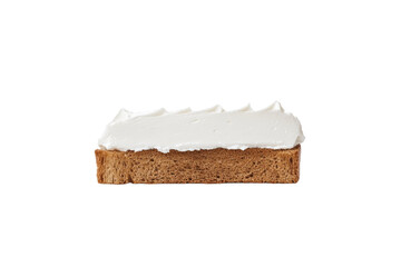 Wall Mural - Slice of white cake with a white frosting, isolated