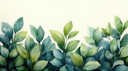 green leaves frame border tropical ivy plant on white background fresh nature foliage art
