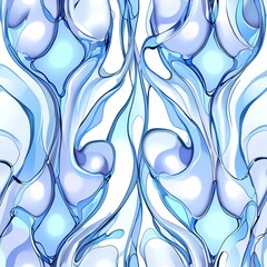 Wall Mural - abstract blue liquid swirls: a digital art piece