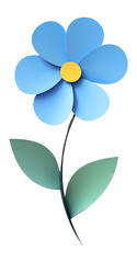 Wall Mural - PNG Forget me not flower simple paper art.