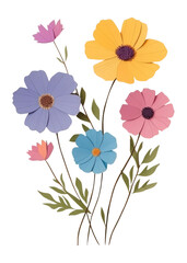 Wall Mural - PNG Cosmos flower flowers paper craft.