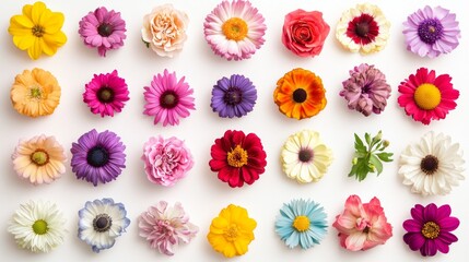 Aufkleber - A colorful array of blooms covers the surface, presenting a harmonious blend of shapes and hues. This floral arrangement celebrates nature's vibrant beauty in an artistic composition