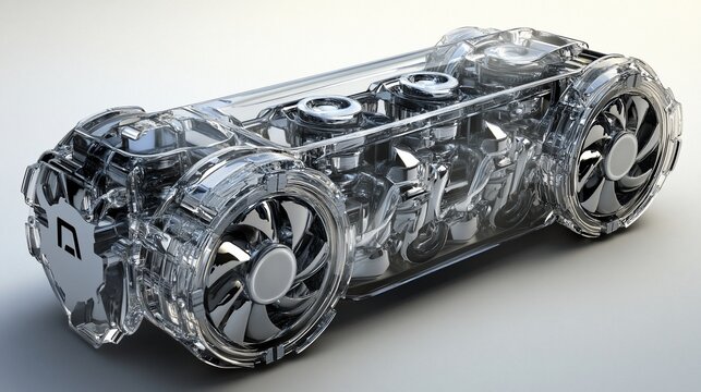 Transparent Engine: Futuristic Technology Concept