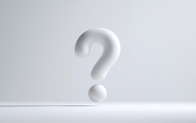 Poster - Question mark graphic design. White question mark on white background. Question mark graphic design concept