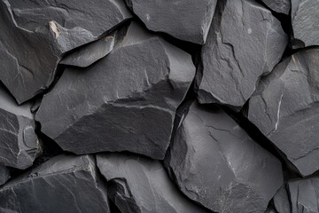 Poster - A close up of a rock wall with many large rocks