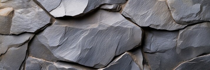 Poster - A close up of a rock wall with a grayish color