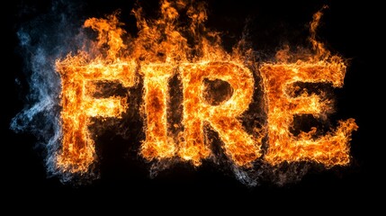 Poster - Fiery letters spelling out the word FIRE against a black background. The flames are intense and bright, creating a dramatic effect.