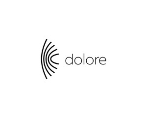 Fototapete - Abstract waves logo. Creative C K letter. Universal logotype from lines contours.  illustration.
