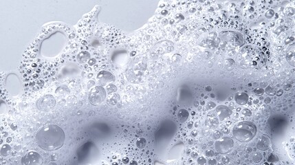 Poster - Delicate soap foam dances across the surface, forming intricate patterns of tiny bubbles that reflect light beautifully. The frothy texture invites a touch of joy and freshness in any setting