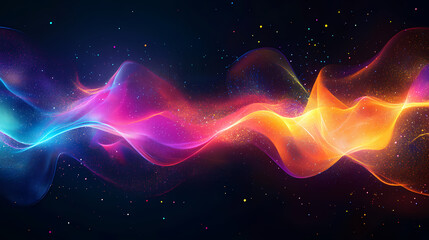 vibrant cosmic energy wave in outer space with brilliant colors of nebulae. galactic energy waves. i