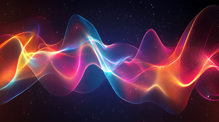 vibrant cosmic energy wave in outer space with brilliant colors of nebulae. galactic energy waves. i