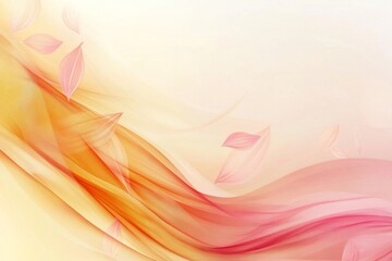 Poster - Abstract Floral Wave: A Symphony of Peach and Rose Hues