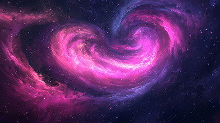 Wall Mural - cosmic vibrant pink nebula
