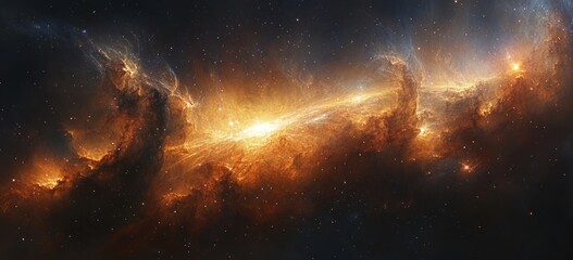 Wall Mural - galactic view of a colorful nebula and stars in space