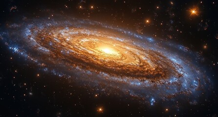Wall Mural - swirling galaxy bright stars cosmic surrealism deep space night sky
