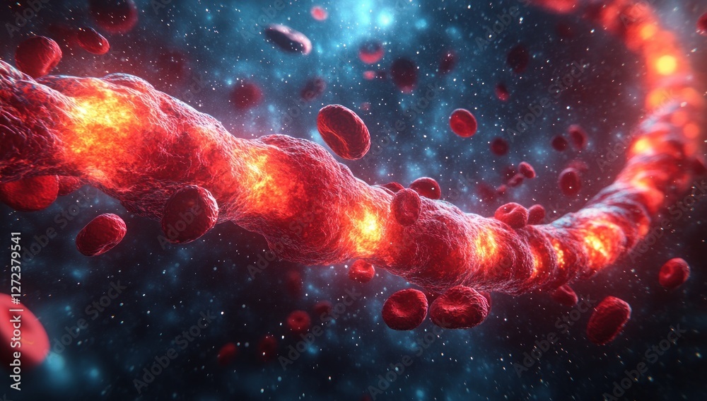 Blood Clot Obstructing Blood Vessel Flow Stock Illustration | Adobe Stock
