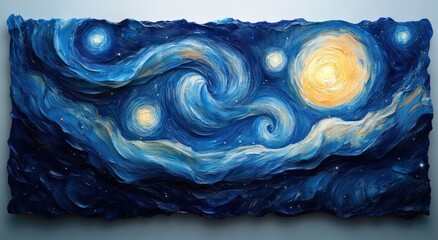 Wall Mural - galaxy panorama in deep blue hues cosmic landscape with stars and nebula