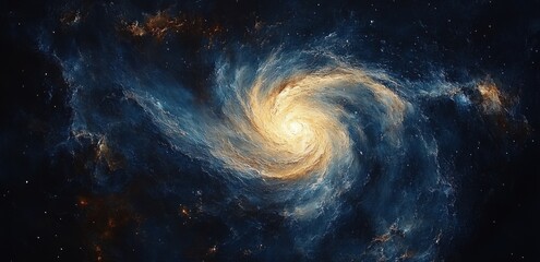 Wall Mural - impressionist view of a stunning spiral galaxy and stars in deep space