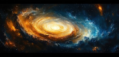 Wall Mural - spiral galaxy in deep space with stars and nebula