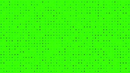 4k green screen halftone dots texture abstract background animation, old film effect, error, coding programming concept