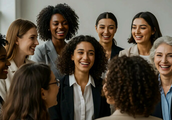 Wall Mural - group of women engaging in conversation for international women's day