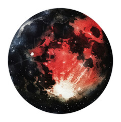Wall Mural - png moon illustration watercolor galaxy.
