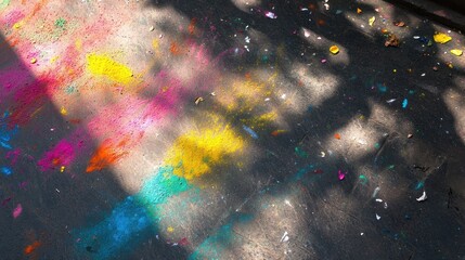 Poster - A colorful mosaic of paint on the ground