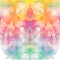 Poster - Abstract Fluid Art with Symmetry and Vibrant Pastel Color Palette Vector Graphic Design Illustration.