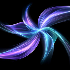 Poster - Abstract Spiral Light Design with Gradient Colors on a Dark Background Artistic Illustration.