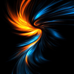 Poster - Abstract Swirl of Fire and Ice Energy Visual Expression of Duality and Transformation.