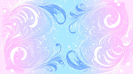Poster - Abstract Swirls in Pastel Hues Romantic Vector Background with Gentle Light Spots 90char.