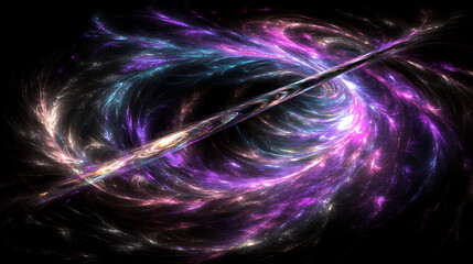 Poster - Cosmic Flow Through the Celestial Void A Whirlwind of Nebula Hues Swirling Through Space Time.