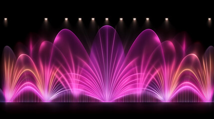 Poster - Dynamic Stage Illumination with Vibrant Radial Light Arcs for Theatrical Performance Show.