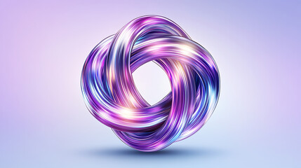 Poster - Elegant Abstract Knot Sculpture Artistic Three Dimensional Form With Vibrant Colors and Light Effects.