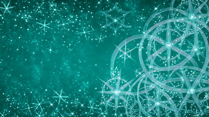 Poster - Enchanting Celestial Spheres and Stars in Teal Hues for Magical Backgrounds and Dreamy Visuals.