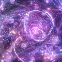 Poster - Ethereal Energy Spheres with Luminous Spirals and Celestial Radiance in Deep Space Cosmoscape.