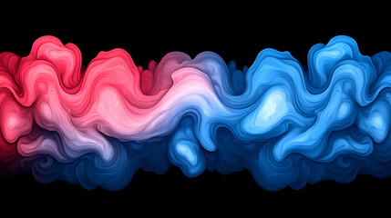 Poster - Ethereal Nebulous Formations in Hues of Cerise and Azure Create an Abstract Gradient Flow.