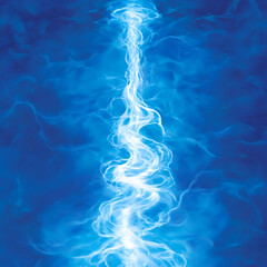 Poster - Ethereal River of Light in Abstract Blue Watery Depths Serene Visual Element for Modern Design.